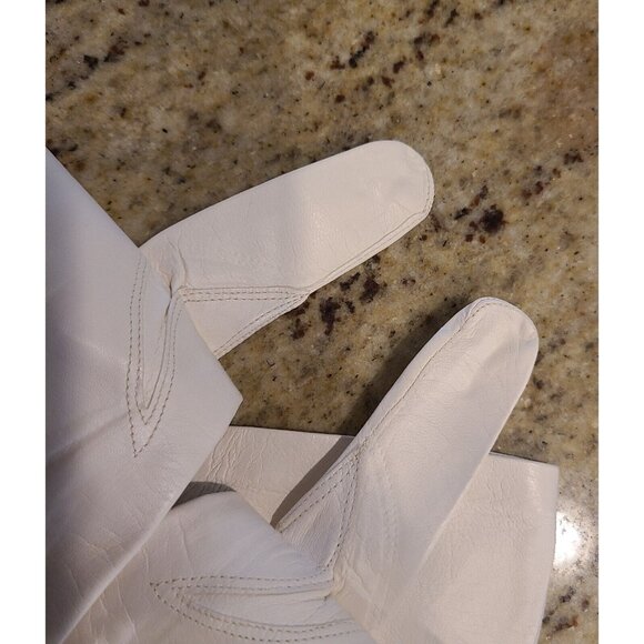 Vtg Size XS-S 6 Cream Soft Kid Leather Formal 10.5" Long Gloves Embroidered - Picture 10 of 15